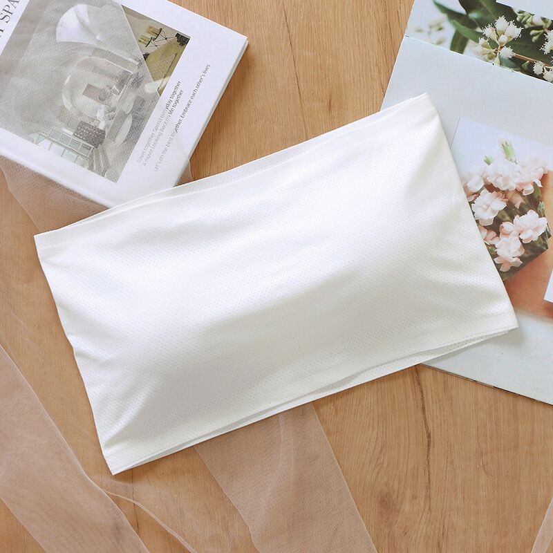 Õmblusteta ühes tükis Ice Silk hingavast võrgust rinnaümbrisega õlapaelteta üherealine Ice Silk paljastumisvastane seljatugedega aluspesu