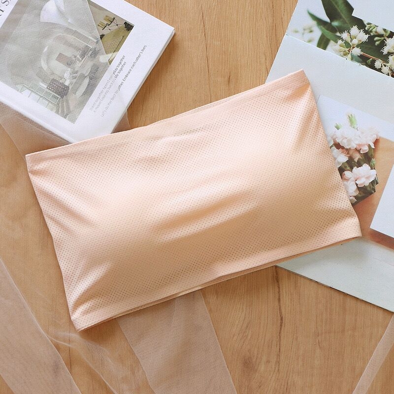 Õmblusteta ühes tükis Ice Silk hingavast võrgust rinnaümbrisega õlapaelteta üherealine Ice Silk paljastumisvastane seljatugedega aluspesu