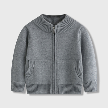 2025. aasta sügis-talve uus Briti stiilis laste poolkõrvakaelusega lukuga kootud kardigan puhtast puuvillast kampsun jakk poistele ja tüdrukutele