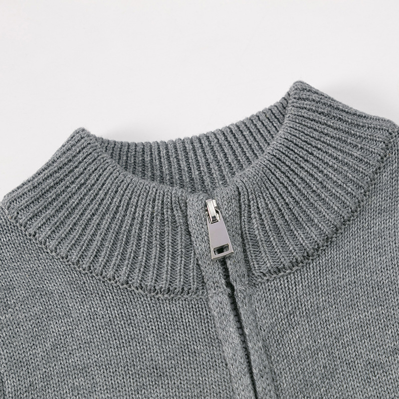 2025. aasta sügis-talve uus Briti stiilis laste poolkõrvakaelusega lukuga kootud kardigan puhtast puuvillast kampsun jakk poistele ja tüdrukutele