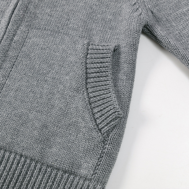 2025. aasta sügis-talve uus Briti stiilis laste poolkõrvakaelusega lukuga kootud kardigan puhtast puuvillast kampsun jakk poistele ja tüdrukutele