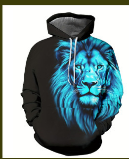 Prekogranična vanjska trgovina, pulover s kapuljačom za slobodno vrijeme, sportski 3D printing pulover s dugim rukavima, široki pulover s kapuljačom