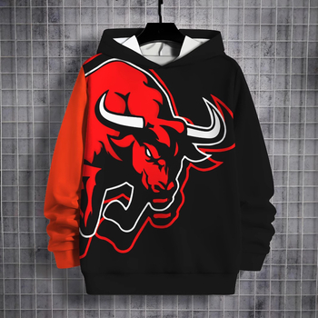 Prekogranična vanjska trgovina, pulover s kapuljačom za slobodno vrijeme, sportski 3D printing pulover s dugim rukavima, široki pulover s kapuljačom