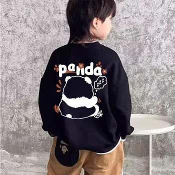 Laste maiussärk Uus poiste sügis-talve maiussärk poistele ja tüdrukutele Beebi fliisvoodriga Paksendatud kampsunkaelusega Moodne stiilne vabaaja topp