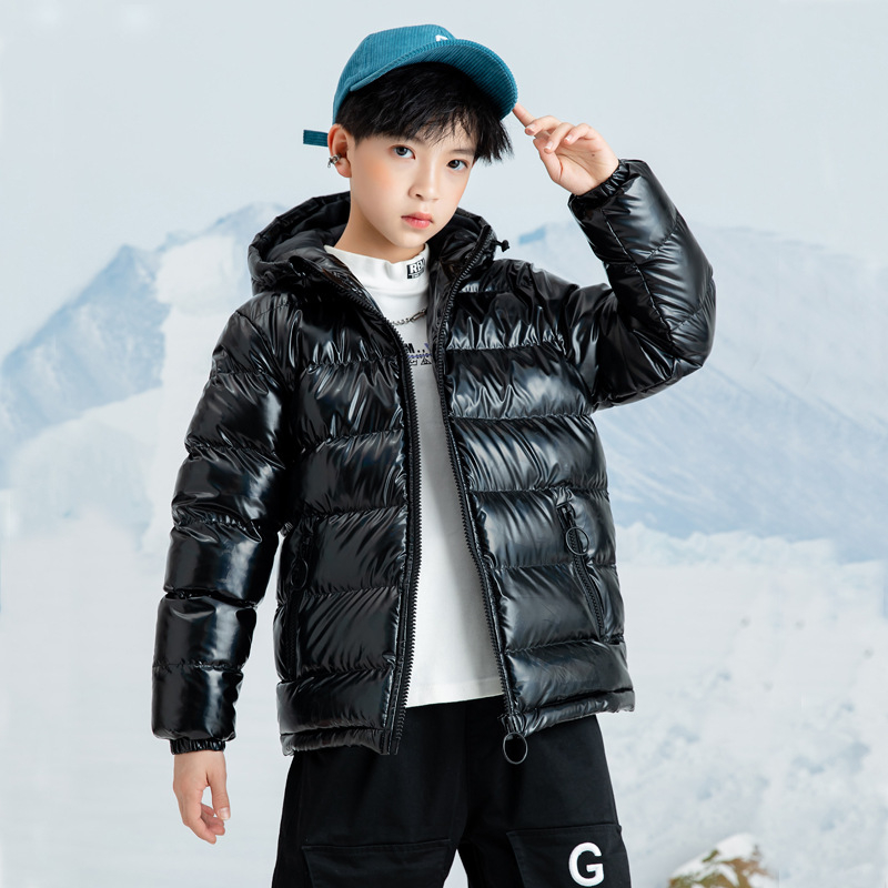 Dječja zimska jakna s pamučnom podstavom, velika dječja perjana jakna s pamučnom podstavom, dječja topla jakna s kapuljačom, svijetla jakna koja se ne pere