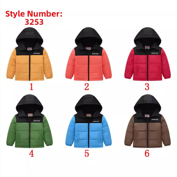 Jesenska i zimska nova odjeća za dječake i djevojčice za veliku djecu u boji, ležerna odjeća s vezom i pamučnom podstavom, modna debela jakna s kapuljačom, vjetrootporna i džepna, s pamučnom podstavom