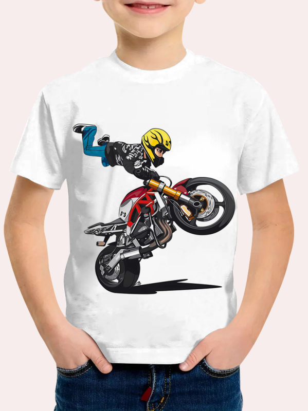 Tricou cu mânecă scurtă pentru băieți, cu imprimeu digital 3D de fotbal, cu desene animate, în tendințe europene și americane transfrontaliere, sport de agrement