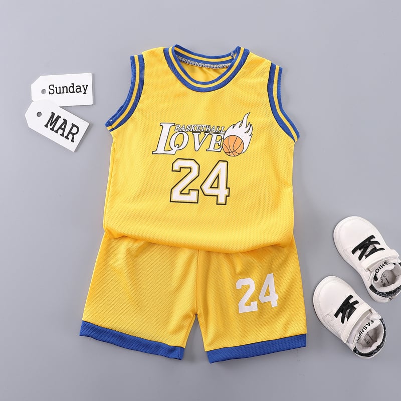 Cross-Border zēnu vasaras sporta tērps, mazuļu veste, šorti, divdaļīgs, ātri žūstošs džersijas bērnu basketbola formas tērps