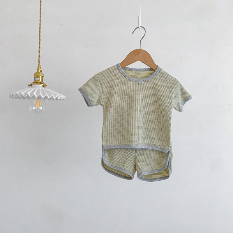 Dječja odjeća u korejskom stilu, ležerno sportsko odijelo kratkih rukava za dječake i djevojčice, ljetne pamučne kratke hlače od dva dijela