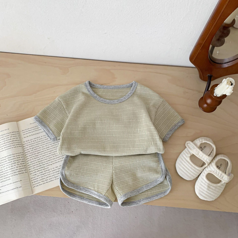 Dječja odjeća u korejskom stilu, ležerno sportsko odijelo kratkih rukava za dječake i djevojčice, ljetne pamučne kratke hlače od dva dijela