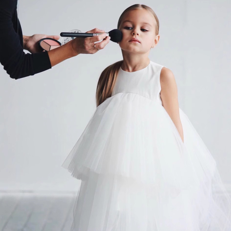 Dječja odjeća, Haljina za djevojčice, Gaza suknja, Elegantna haljina za princezu, Tutu suknja u španjolskom stilu s mašnom za jednogodišnje dijete