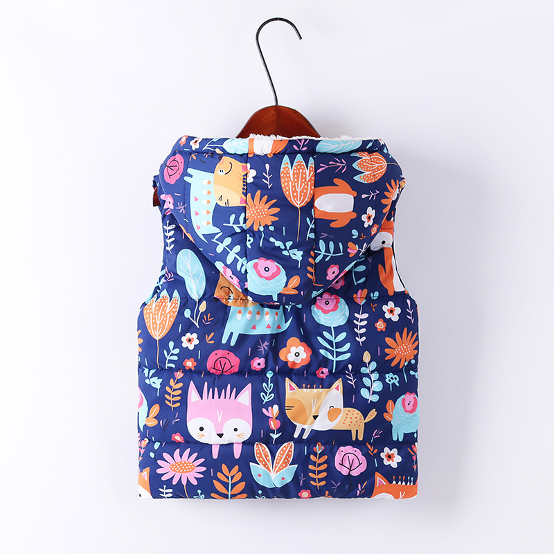 2025. aasta uus sügis-talve laste kapuutsiga puuvillane vest, piiriülene poiste ja tüdrukute täisprindiga graffiti, fliisvoodriga vest, lukuga särk