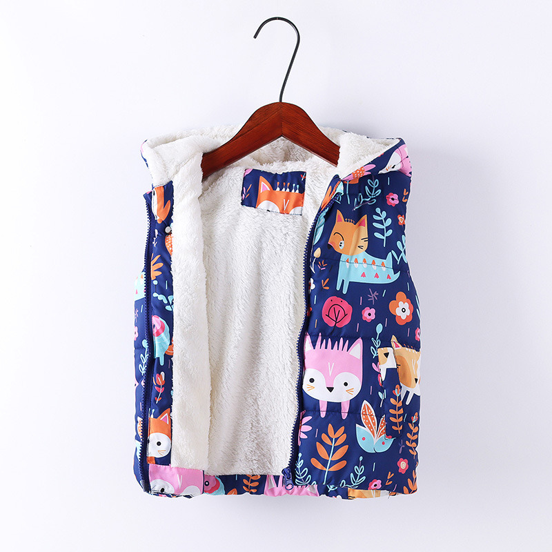 2025. aasta uus sügis-talve laste kapuutsiga puuvillane vest, piiriülene poiste ja tüdrukute täisprindiga graffiti, fliisvoodriga vest, lukuga särk