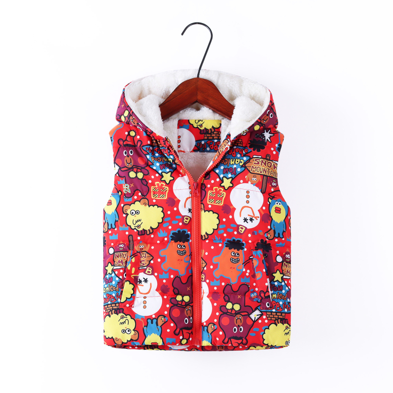 2025. aasta uus sügis-talve laste kapuutsiga puuvillane vest, piiriülene poiste ja tüdrukute täisprindiga graffiti, fliisvoodriga vest, lukuga särk