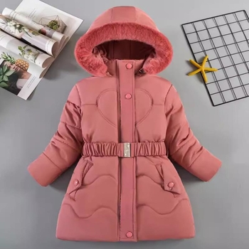 Ārējās tirdzniecības bērnu apģērbs ziemas jaunas meiteņu kokvilnas pildītas drēbes Eiropa un Amerikas Savienotās Valstis lieliem bērniem bērnu jostasvietas kapuce gara kokvilnas pildīta jaka mētelis