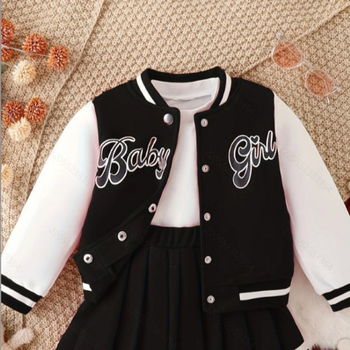 Ülikoolistiilis lastele mõeldud ins-stiilis tüdrukute jakk ja mantel Moodne ülikonna kaheosaline komplekt kevadeks ja sügiseks kuum stiil