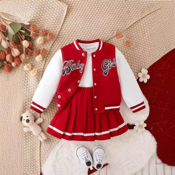 Ülikoolistiilis lastele mõeldud ins-stiilis tüdrukute jakk ja mantel Moodne ülikonna kaheosaline komplekt kevadeks ja sügiseks kuum stiil