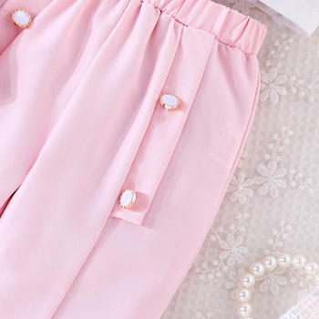 Amazon crossborder 24 καλοκαιρινό αμάνικο κοστούμι με πέτο, μονόχρωμο παντελόνι με τιράντες, κοριτσίστικο κοστούμι με καπέλο