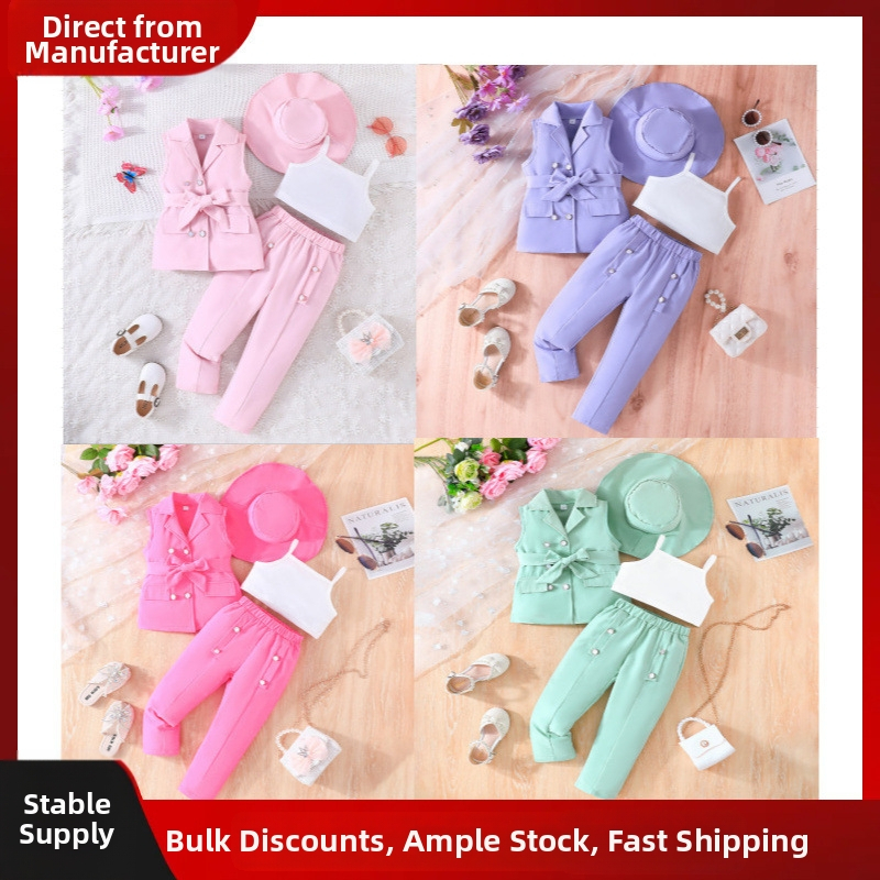 Amazon prekogranično 24 ljetno odijelo bez rukava s reverom, jednobojne hlače s tregerima, djevojačko odijelo sa šeširom