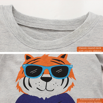 Tricou sport pentru băieți cu mânecă scurtă de vară 2025 pentru copii, desene animate, bumbac, top de vară pentru băieți, top cu mânecă scurtă