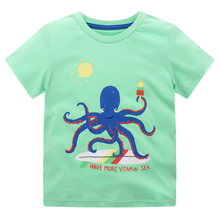 Tricou sport pentru băieți cu mânecă scurtă de vară 2025 pentru copii, desene animate, bumbac, top de vară pentru băieți, top cu mânecă scurtă