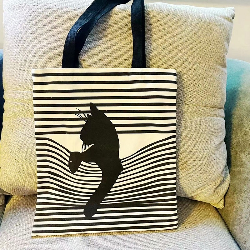 Nauja, vieno peties drobinė moteriška rankinė su miela kate, animacinių filmukų stiliaus, studentų klasės rankinė su užtrauktuku