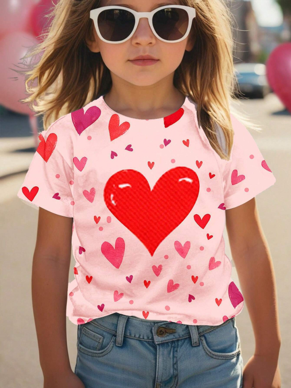 Nova djevojačka ljetna majica kratkih rukava s okruglim izrezom, modni božićni print, široki top RA1