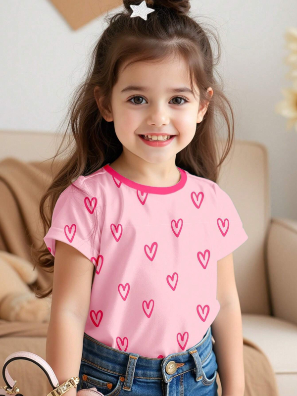 Nova djevojačka ljetna majica kratkih rukava s okruglim izrezom, modni božićni print, široki top RA1