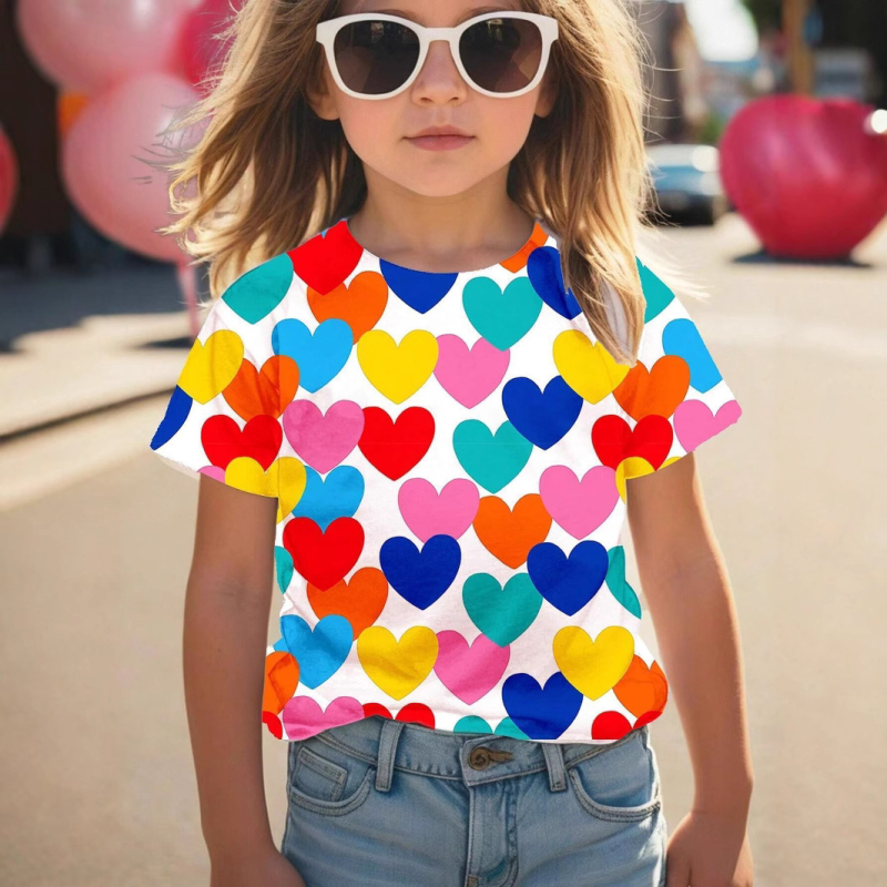 Nova djevojačka ljetna majica kratkih rukava s okruglim izrezom, modni božićni print, široki top RA1