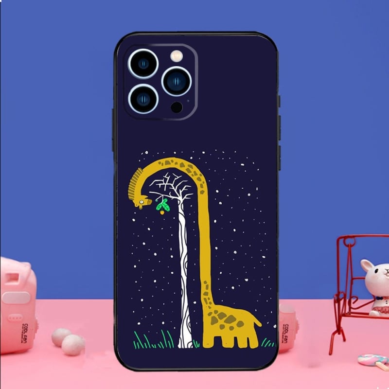 Potrivit pentru iPhone15, carcasă de telefon cu animale girafe amuzante, nouă