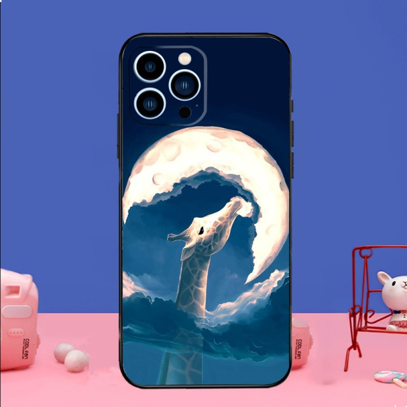 Potrivit pentru iPhone15, carcasă de telefon cu animale girafe amuzante, nouă