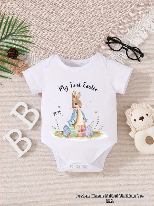Prekogranična vanjska trgovina dječjom odjećom, uskrsnim slatkim crtanim kombinezonom kratkih rukava, festivalskom odjećom, dječjom odjećom u više boja