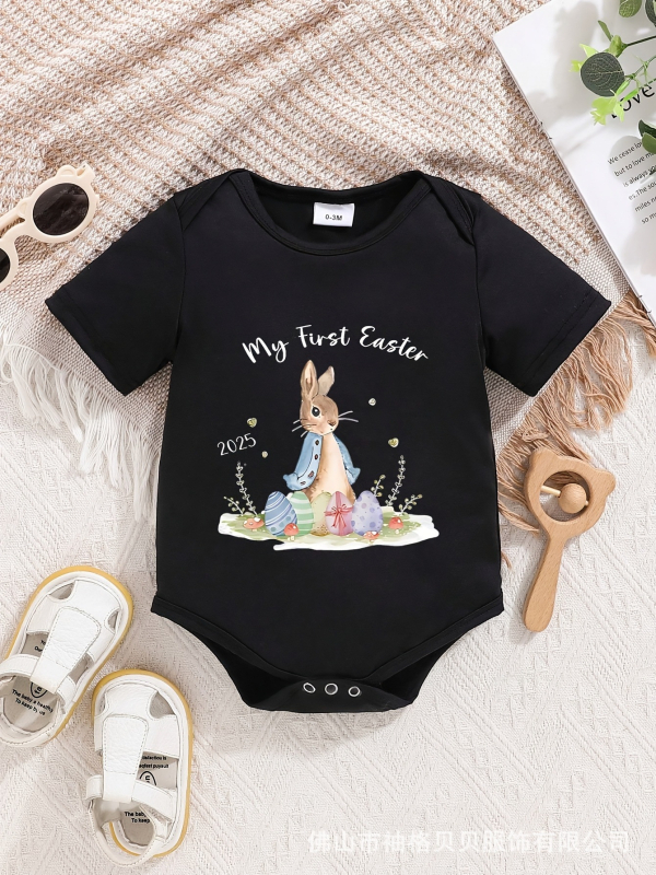 Prekogranična vanjska trgovina dječjom odjećom, uskrsnim slatkim crtanim kombinezonom kratkih rukava, festivalskom odjećom, dječjom odjećom u više boja