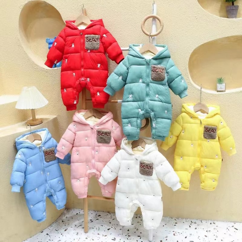 Îmbrăcăminte nouă din bumbac pentru alpinism pentru copii, bebeluși, băieți și fete, căptușită cu fleece, îngroșată, caldă, costum de încălzire pentru corp, comerț exterior transfrontalier