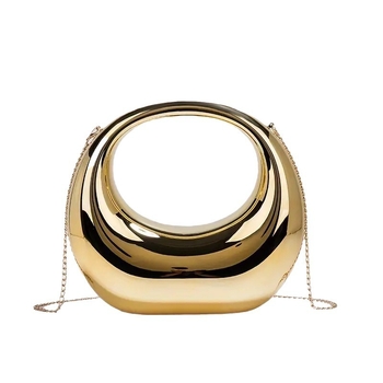 Златисто сребърна прозрачна акрилна чанта с гъши яйце, полумесец, облак, вечерна чанта, чанта с верижка, полумесец, клъч, чанта през рамо