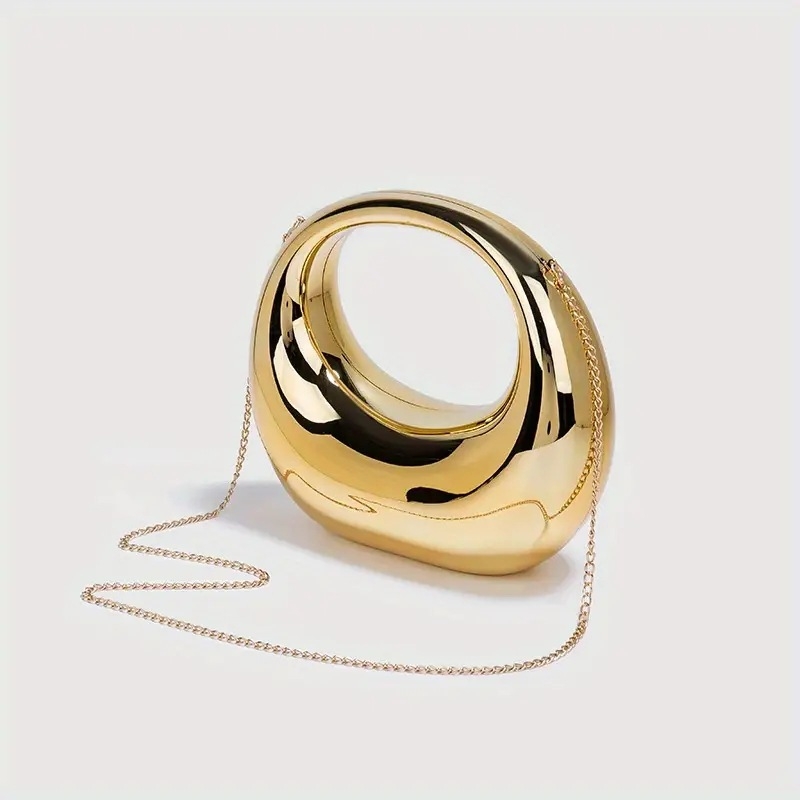 Златисто сребърна прозрачна акрилна чанта с гъши яйце, полумесец, облак, вечерна чанта, чанта с верижка, полумесец, клъч, чанта през рамо