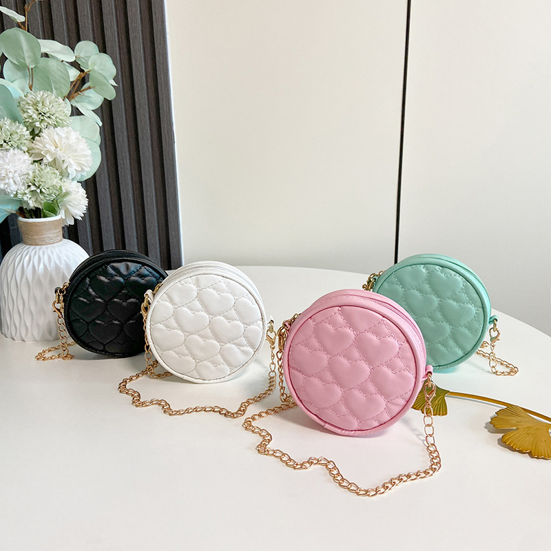 Noua ață de brodat dragoste Princess Street accesorii de tir geantă stil western lanț dulce culoare bomboane geantă de umăr pentru copii crossbody rotundă
