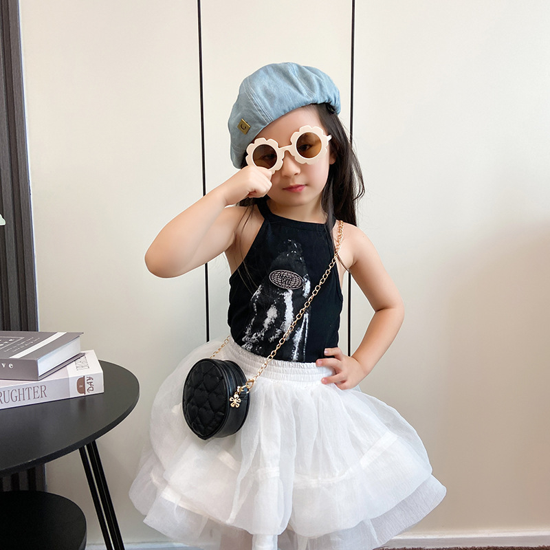 Jauna izšūšanas diegu mīlestība Princess Street šaušanas aksesuāru soma rietumu stila salda ķēdītes konfekšu krāsā bērnu plecu apaļa soma krusteniskai pārnēsāšanai