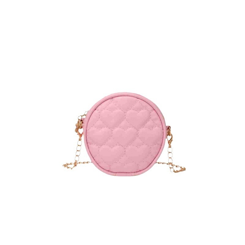 Jauna izšūšanas diegu mīlestība Princess Street šaušanas aksesuāru soma rietumu stila salda ķēdītes konfekšu krāsā bērnu plecu apaļa soma krusteniskai pārnēsāšanai