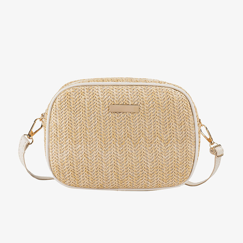 Klassikaline väike ruudukujuline pastoraalse stiiliga kootud naiste õlakott, lihtne moodne värvisobiv õlakott mobiiltelefonile, terve juuste põlvkond