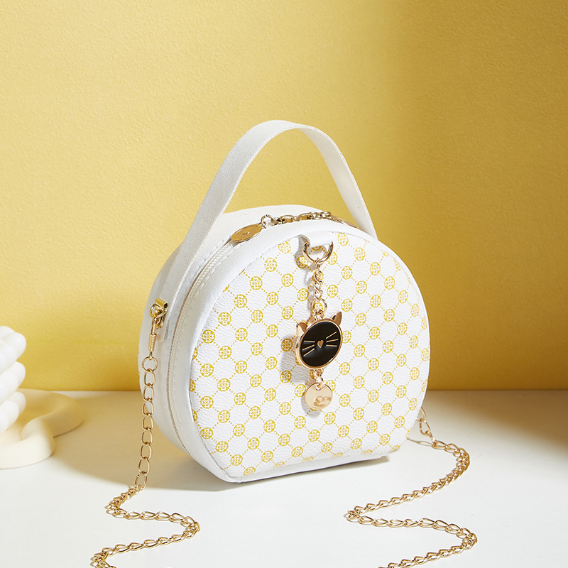 Kvetinová malá okrúhla taška 2024 malá taška jednoduchá ležérna malá taška výrobcovia zahraničného obchodu veľkoobchodná potlač tašky v zahraničnom štýle