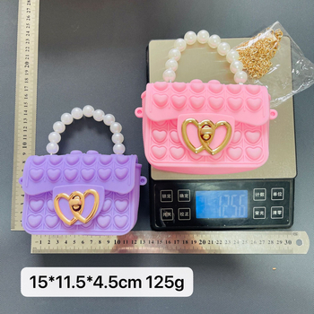 Vaikiška rankinė per petį su burbuliniu perlu, „Rodent Killer Pioneer“ silikoninė rankinė per petį su želė