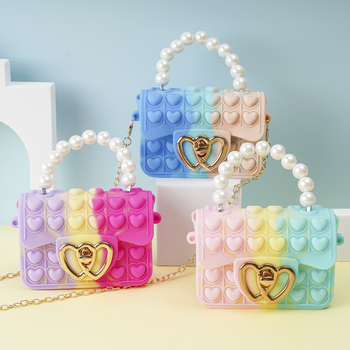 Vaikiška rankinė per petį su burbuliniu perlu, „Rodent Killer Pioneer“ silikoninė rankinė per petį su želė