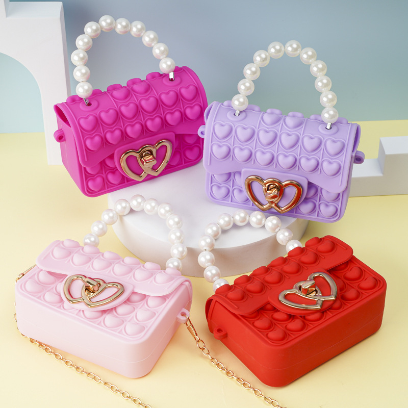 Vaikiška rankinė per petį su burbuliniu perlu, „Rodent Killer Pioneer“ silikoninė rankinė per petį su želė