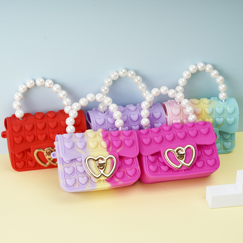 Vaikiška rankinė per petį su burbuliniu perlu, „Rodent Killer Pioneer“ silikoninė rankinė per petį su želė