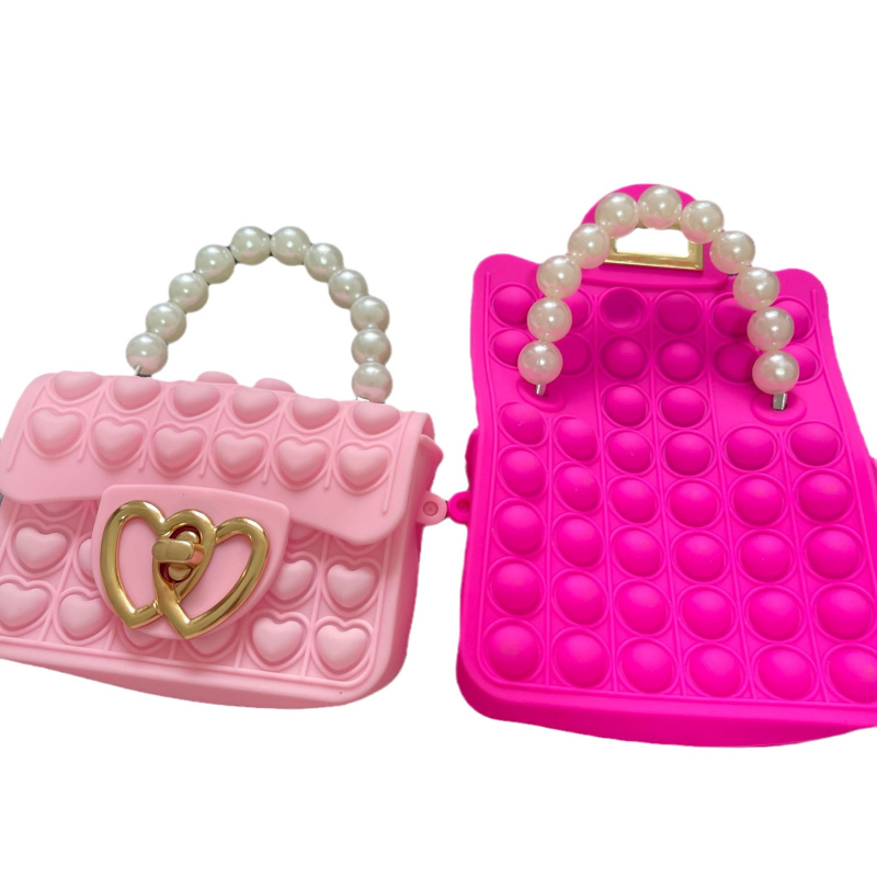 Vaikiška rankinė per petį su burbuliniu perlu, „Rodent Killer Pioneer“ silikoninė rankinė per petį su želė