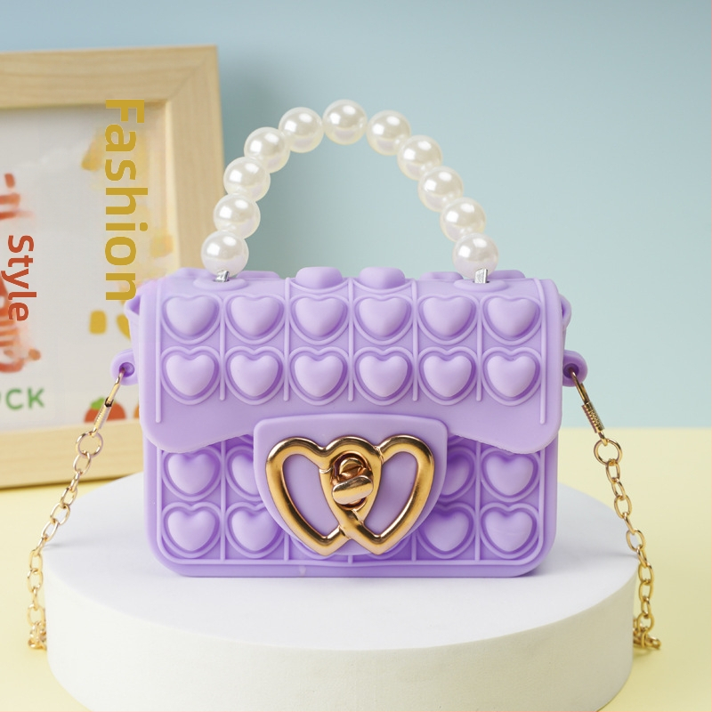 Vaikiška rankinė per petį su burbuliniu perlu, „Rodent Killer Pioneer“ silikoninė rankinė per petį su želė