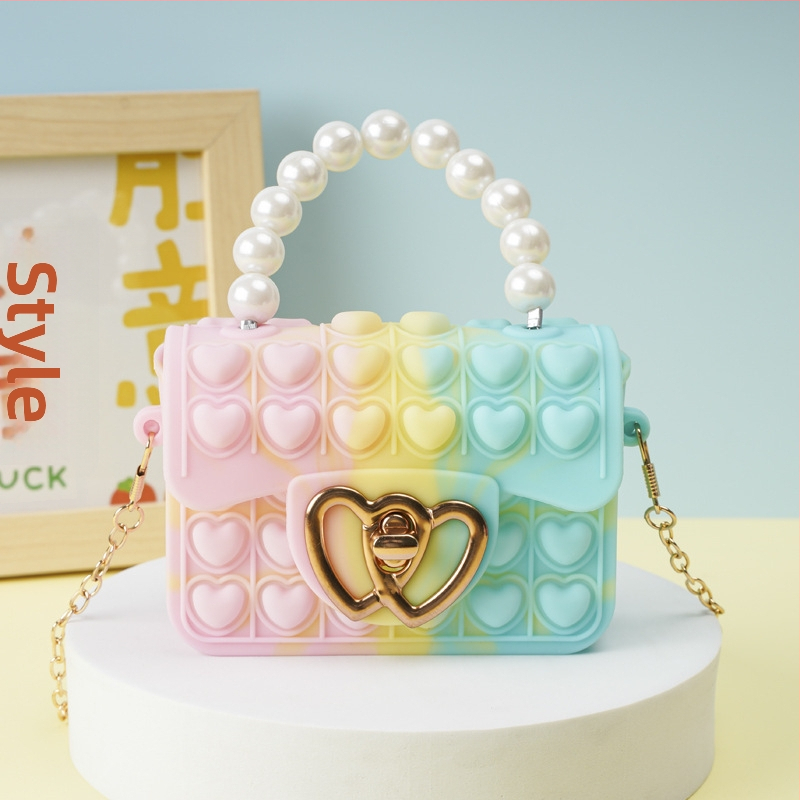 Vaikiška rankinė per petį su burbuliniu perlu, „Rodent Killer Pioneer“ silikoninė rankinė per petį su želė