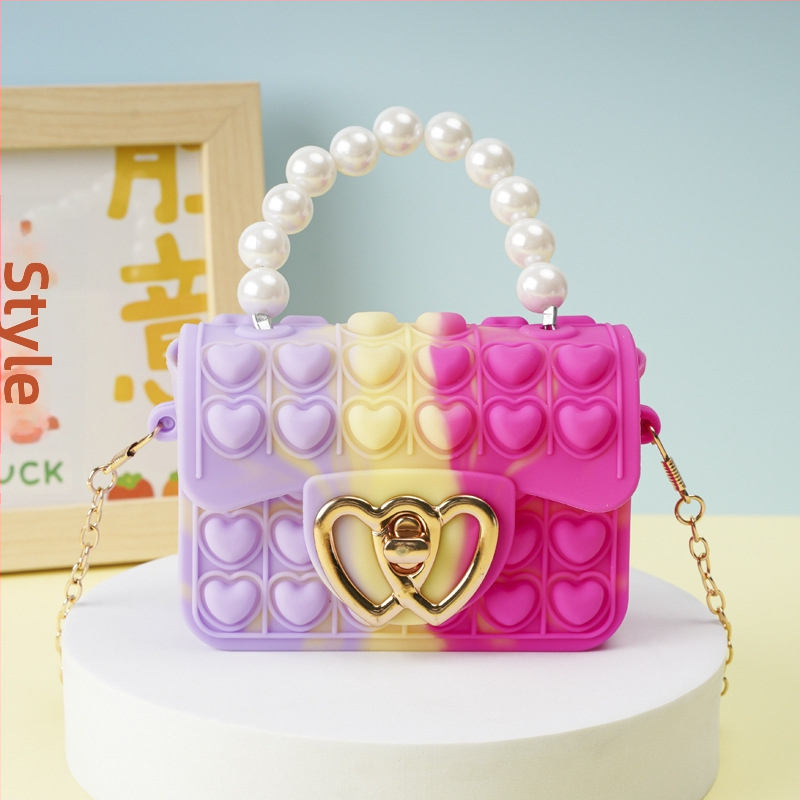 Vaikiška rankinė per petį su burbuliniu perlu, „Rodent Killer Pioneer“ silikoninė rankinė per petį su želė