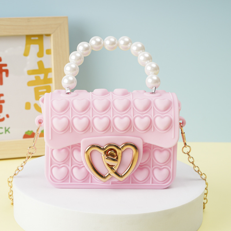 Vaikiška rankinė per petį su burbuliniu perlu, „Rodent Killer Pioneer“ silikoninė rankinė per petį su želė